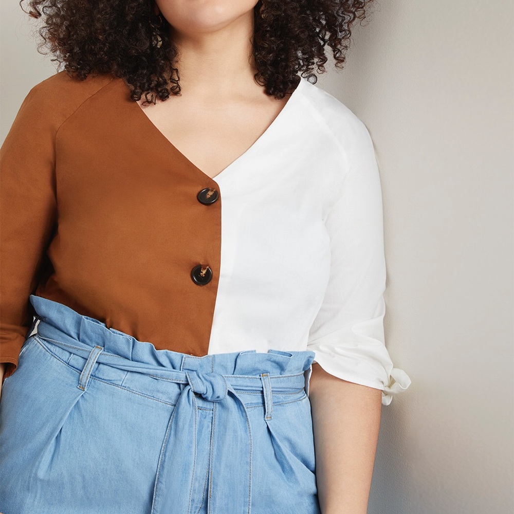 Eloquii Two-Tone Top